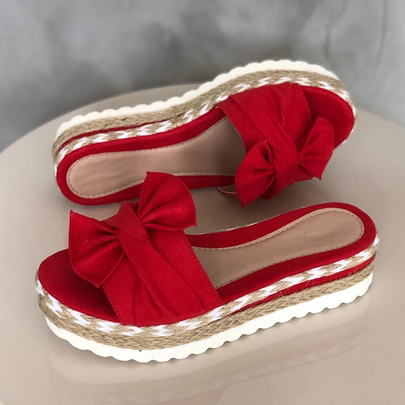 Bow-Knot slippers with thick soles platform sandals – Tewcar-XYK